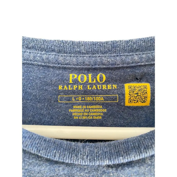 Polo Ralph Lauren Blue Logo Embroidered Pullover Shirt Size Large - Picture 3 of 7